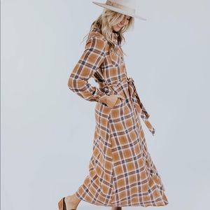 Roolee Plaid Hutton down dress. NEW!